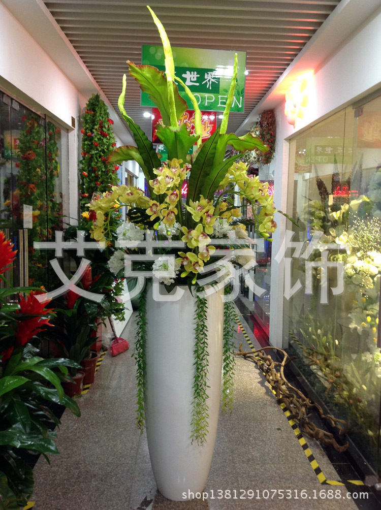 艾克家饰 样板房插花客厅展厅花瓶酒店中高档落地大花瓶套装07