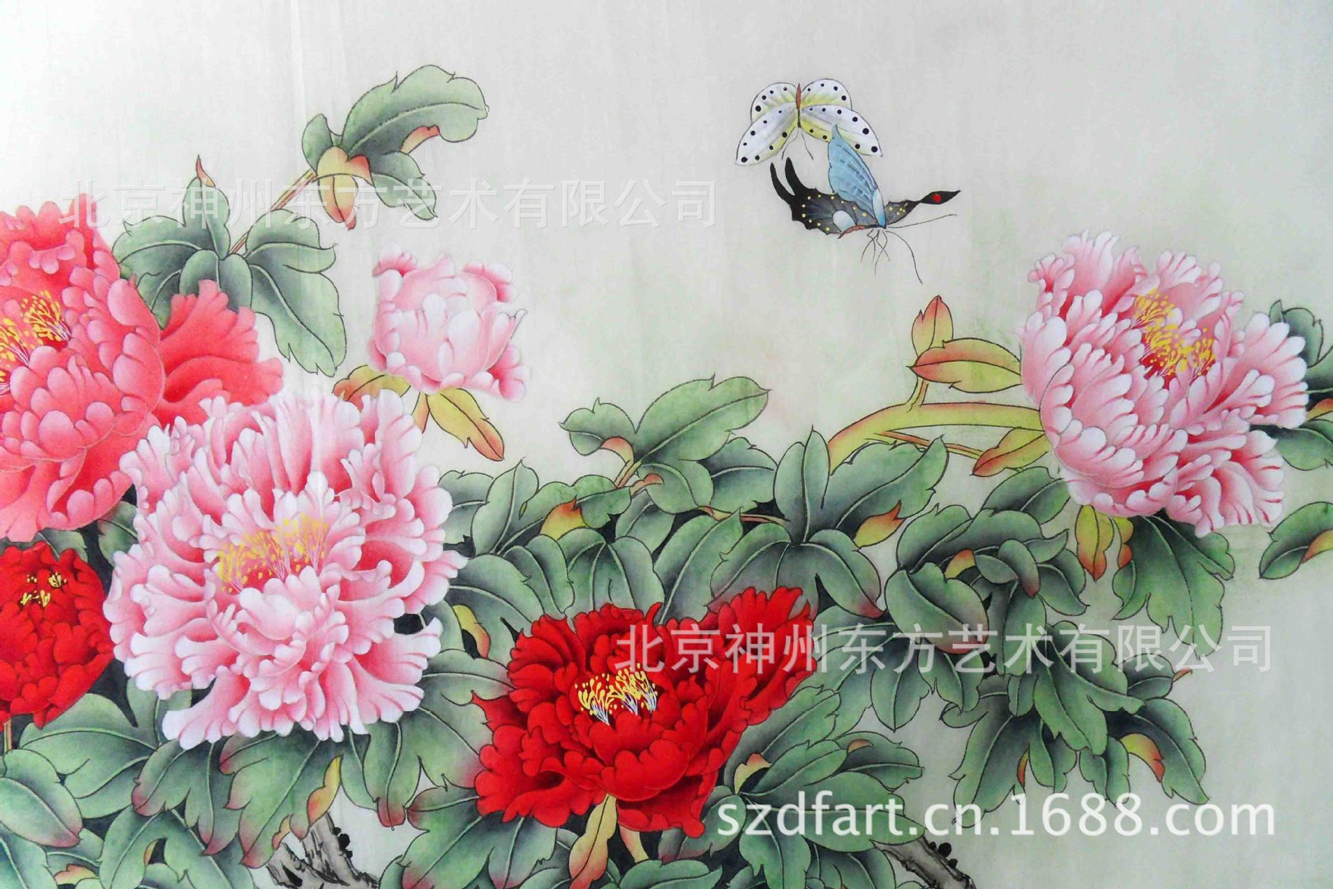 国画字画工笔花鸟画牡丹装饰画北京厂家四尺风水画手绘