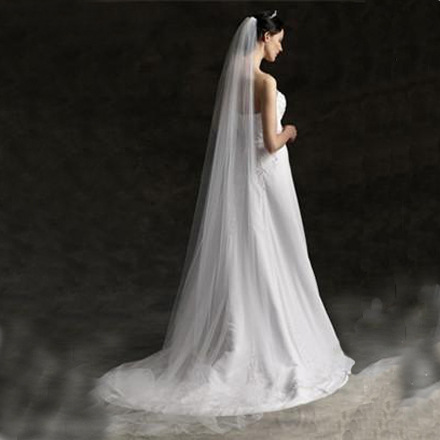 【新娘头纱厂家批发婚庆造型头纱白色头纱结婚
