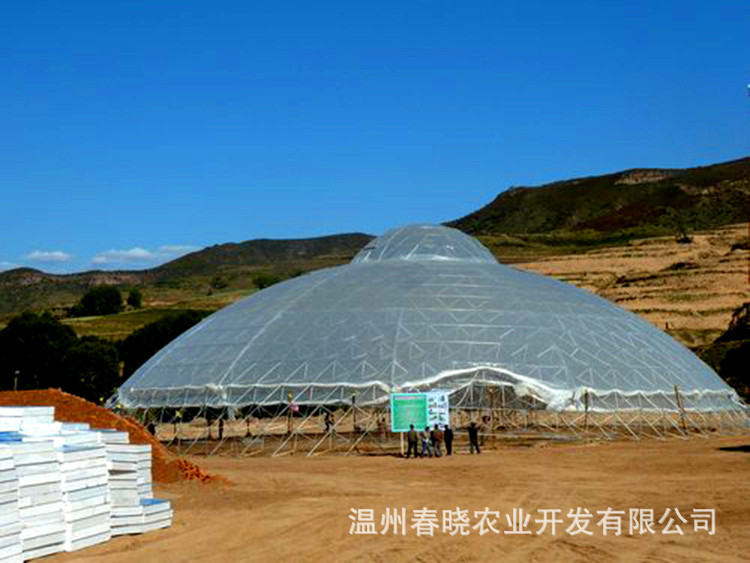 设计原理及特点 鸟巢温室是一种基于仿生学的一种新型温室,它