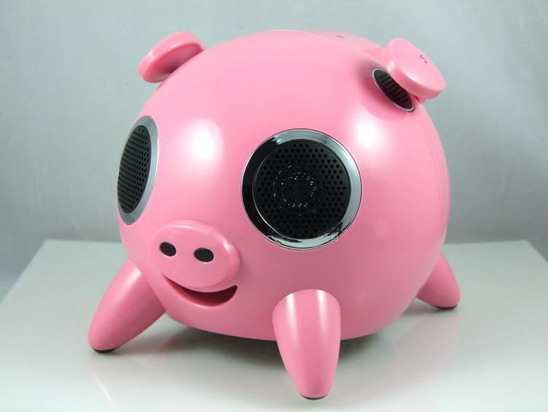 【小猪插卡音箱 遥控触感音响低音炮 猪头音响