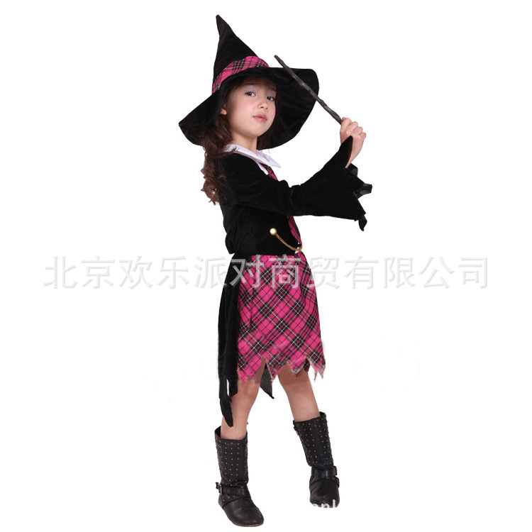 【万圣节儿童服装 女巫服装 魔法女巫婆服装 女