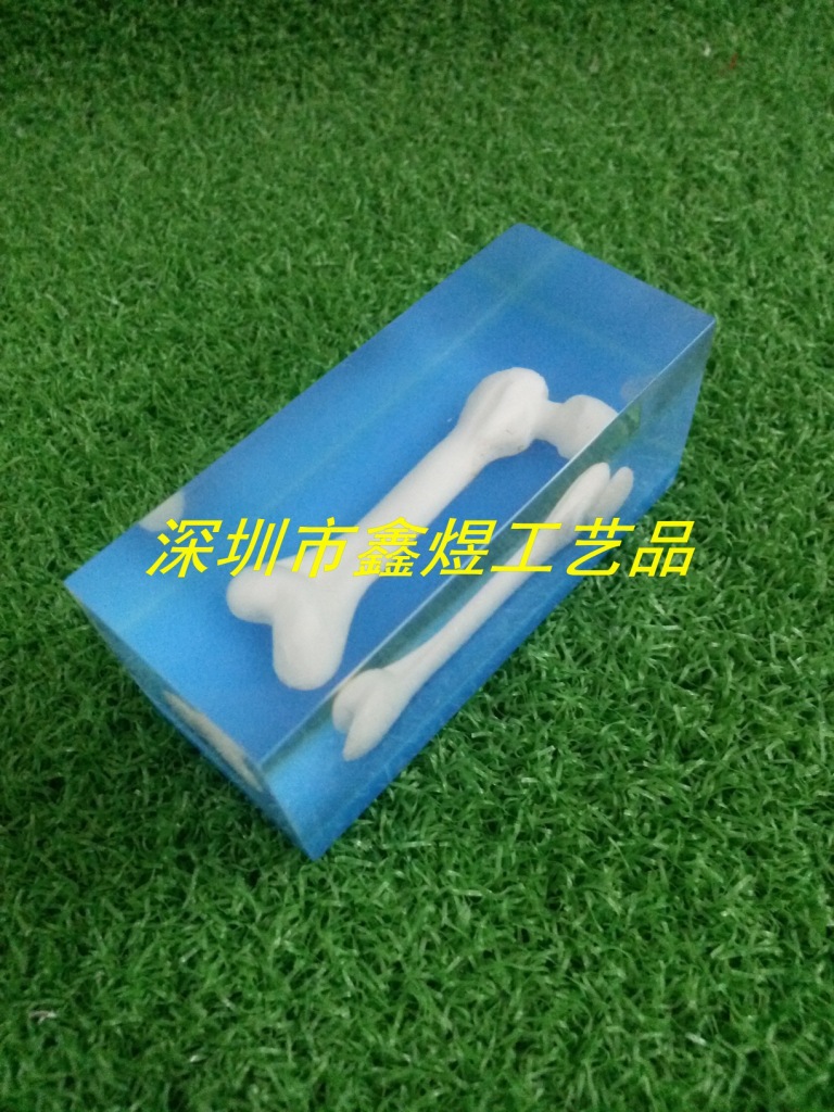 【热销产品】水晶胶内置骨头,水晶冻产品,树脂摆件