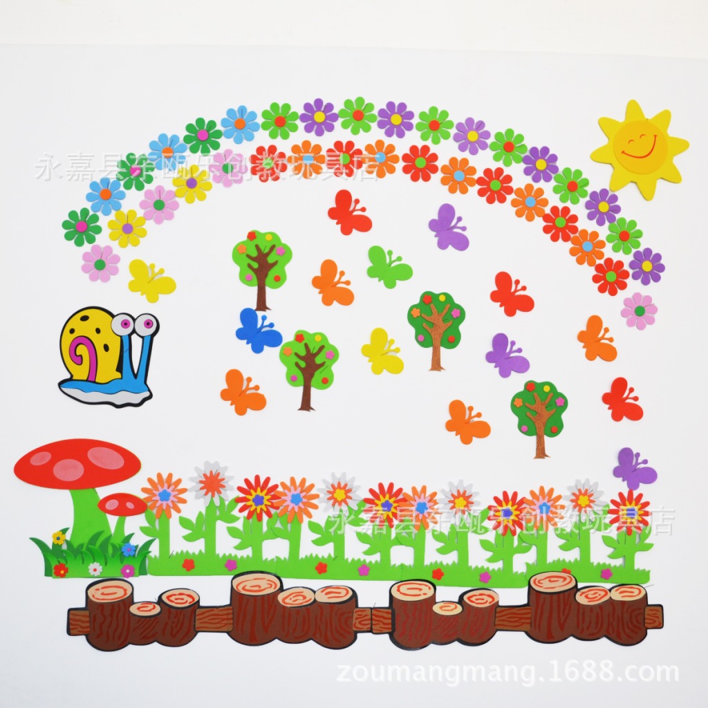 【幼儿园教室墙面环境布置装饰材料贴画*泡沫