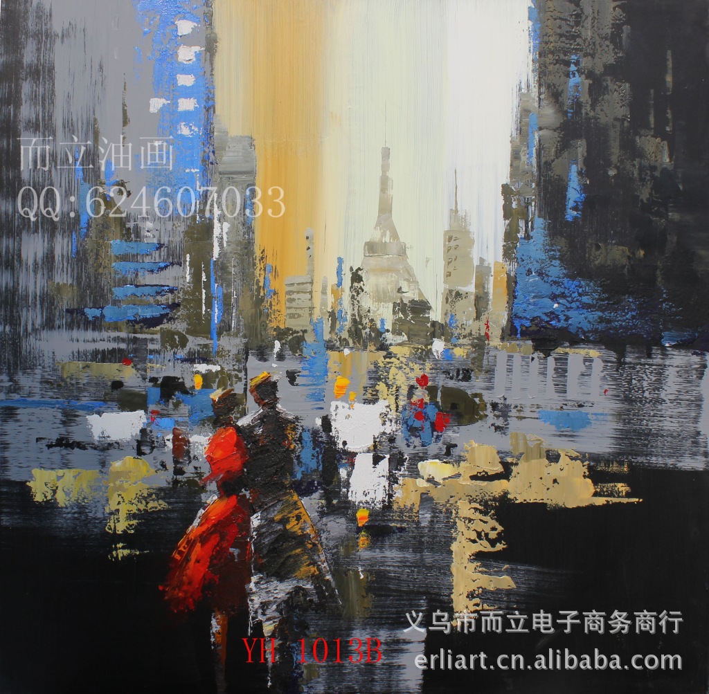 yh1013 抽象油画 现代抽象画 手绘油画 家居无框画 油画供应商