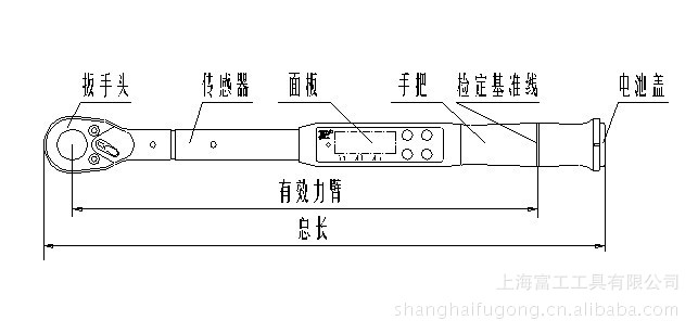 五,数显扭力扳手结构图