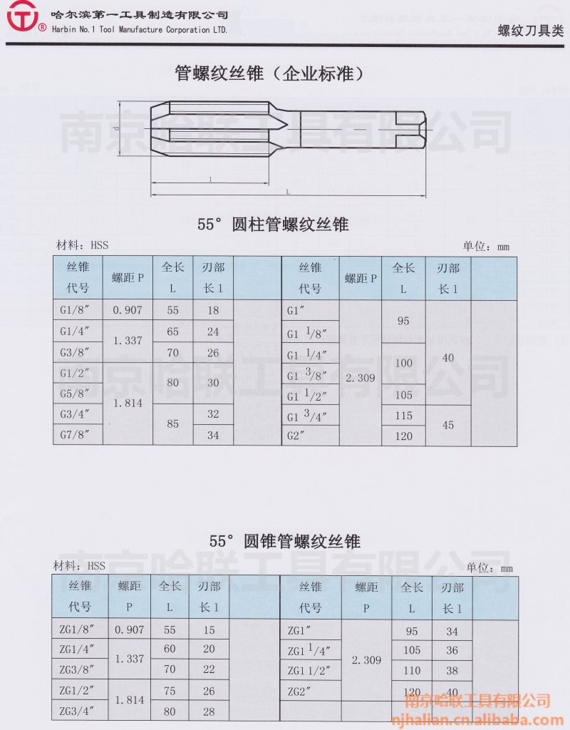 哈一工 丝攻|管螺纹丝锥|55°圆柱管螺纹丝锥 g1/8&prime