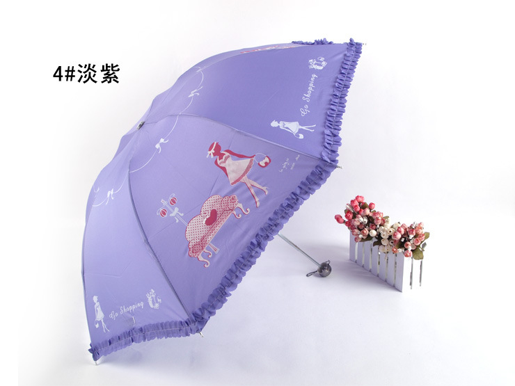 雨伞工厂混批发定制做 ttn-533 折叠晴雨伞公主女孩礼品伞