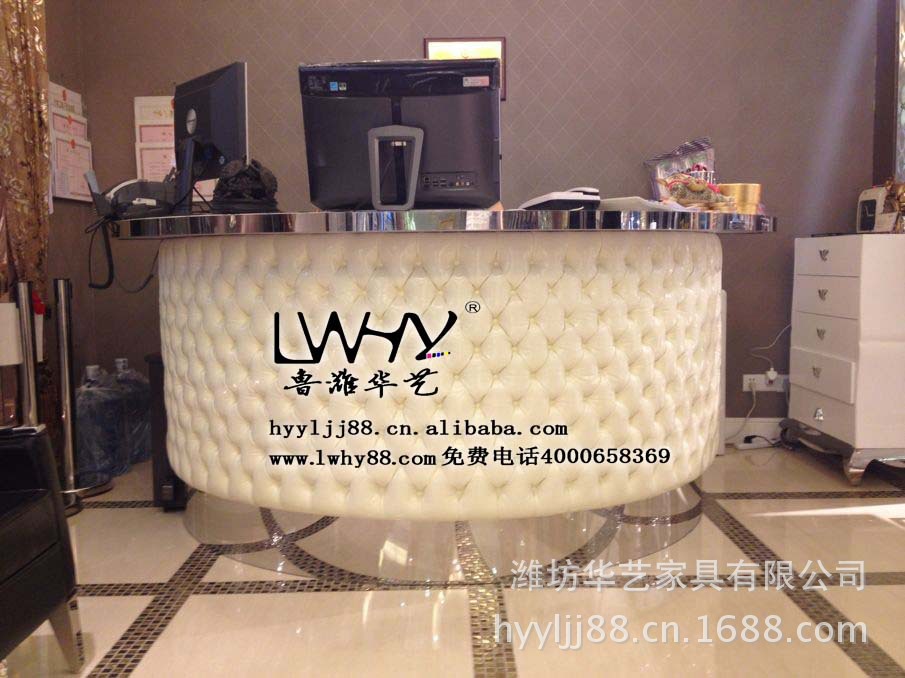 【高档影楼家具厂镶钻软包实木加长U型家具弧形的谁家不好图片