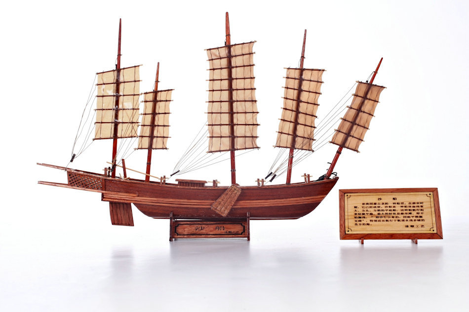 【厂家直供】仿古船模型之上海沙船 精美时尚木工艺品