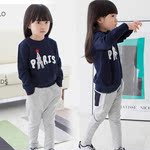 2013秋装韩版新款铁塔字母儿童女童卫衣运动套装童装厂家批发代理