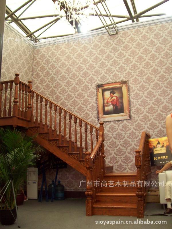 整木家裝廠家直銷 整木樓梯 新美歐歐式風格別墅實木樓梯