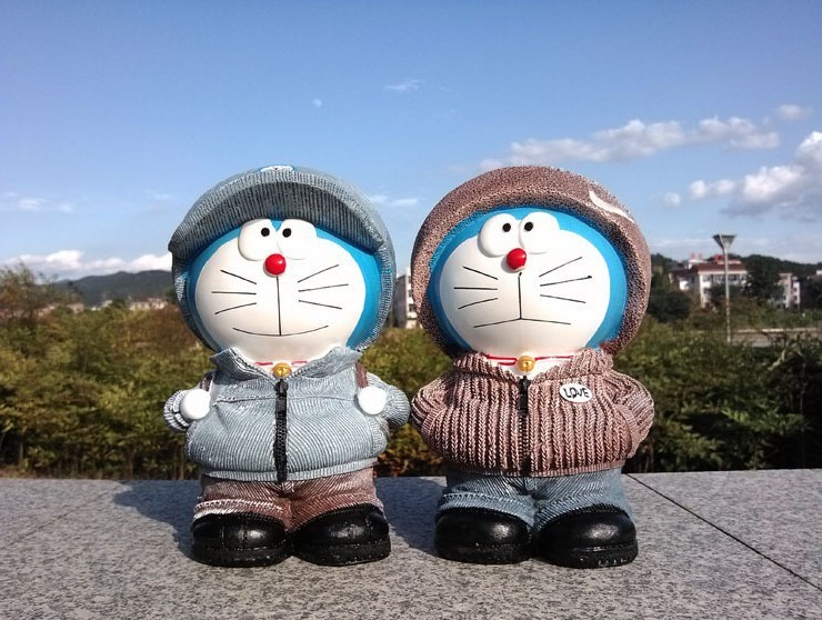 哆啦a梦机器猫小叮当树脂工艺品储蓄罐创意家居摆件存钱罐