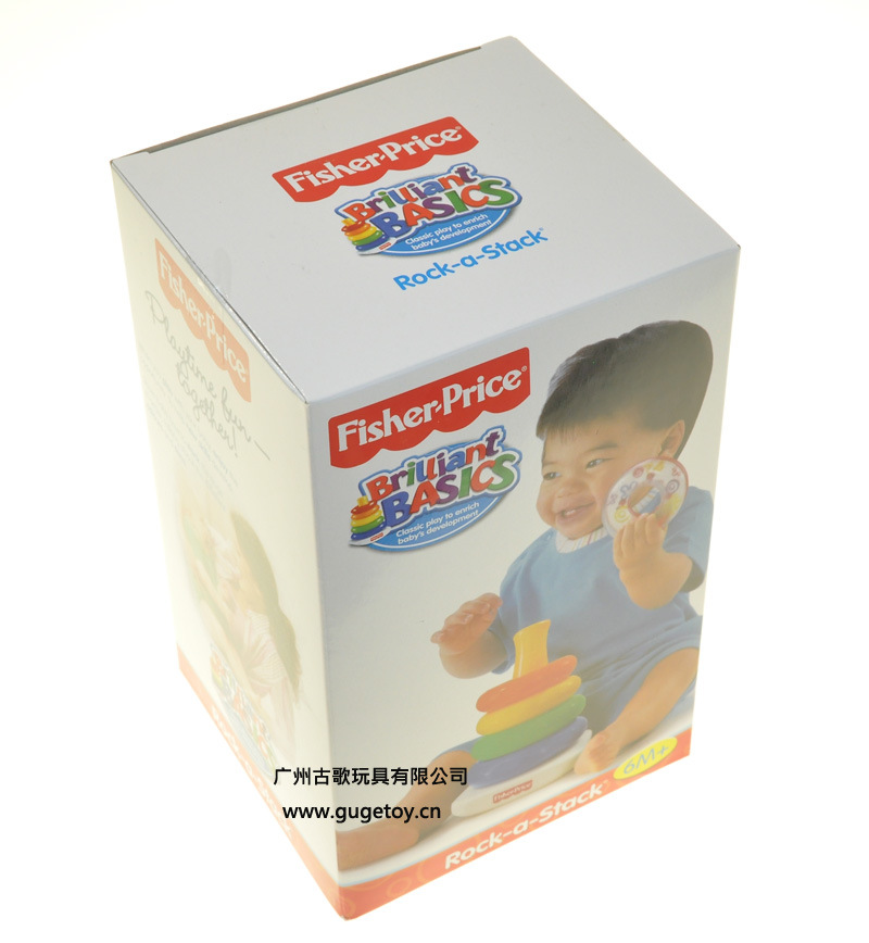 【彩色纸盒包装 费雪塑料层层叠积木 婴儿益智