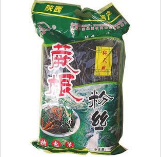 陕西汉中特产秦岭纯野生蕨根粉条酸辣蕨根粉丝500g 绿梦牌纯天然