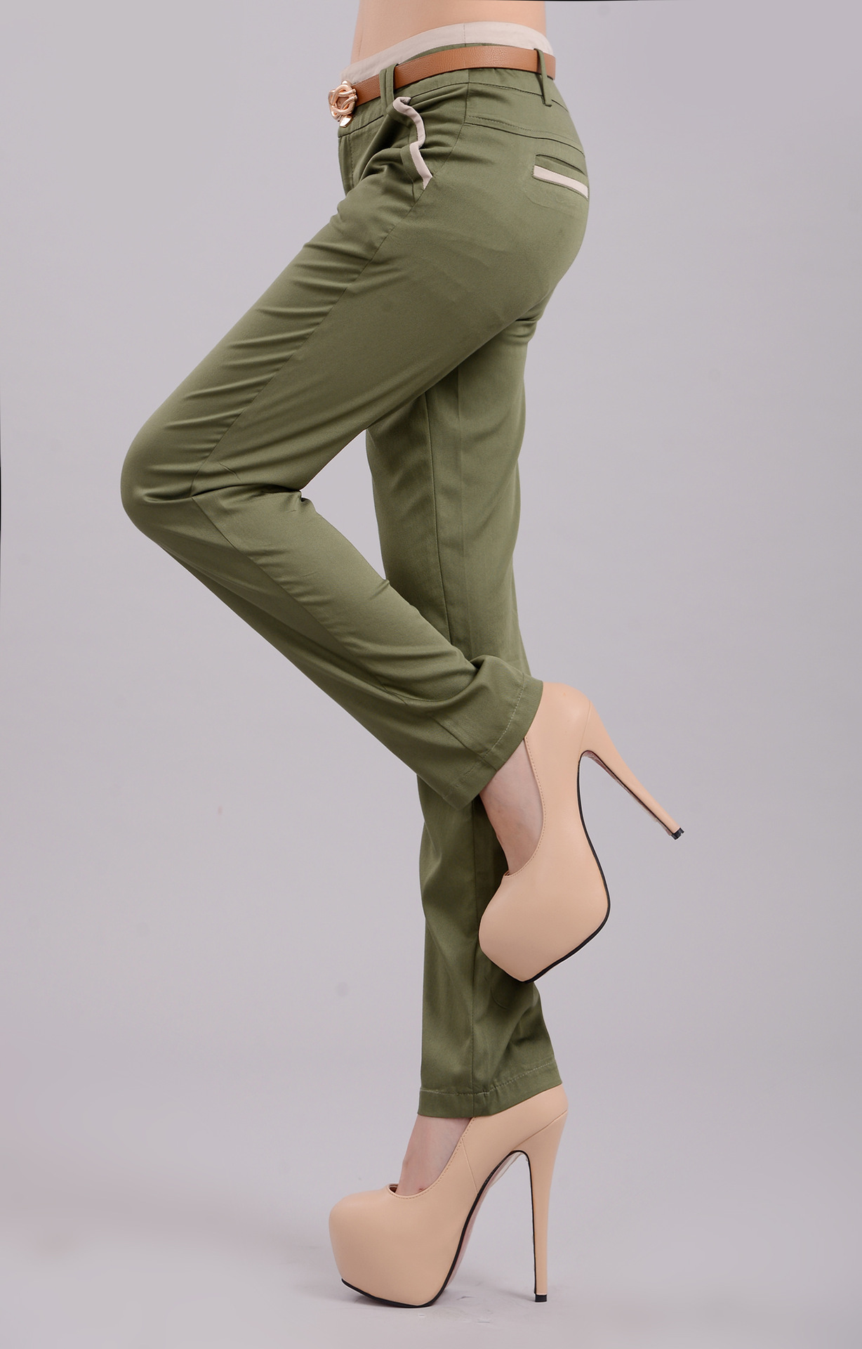 【【19089-48】杉米女式裤批发 女式透气绿色