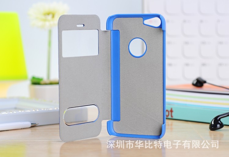 【双开窗接电话iphone5C手机套iphone5C网络蓝牙共享皮套iphone图片