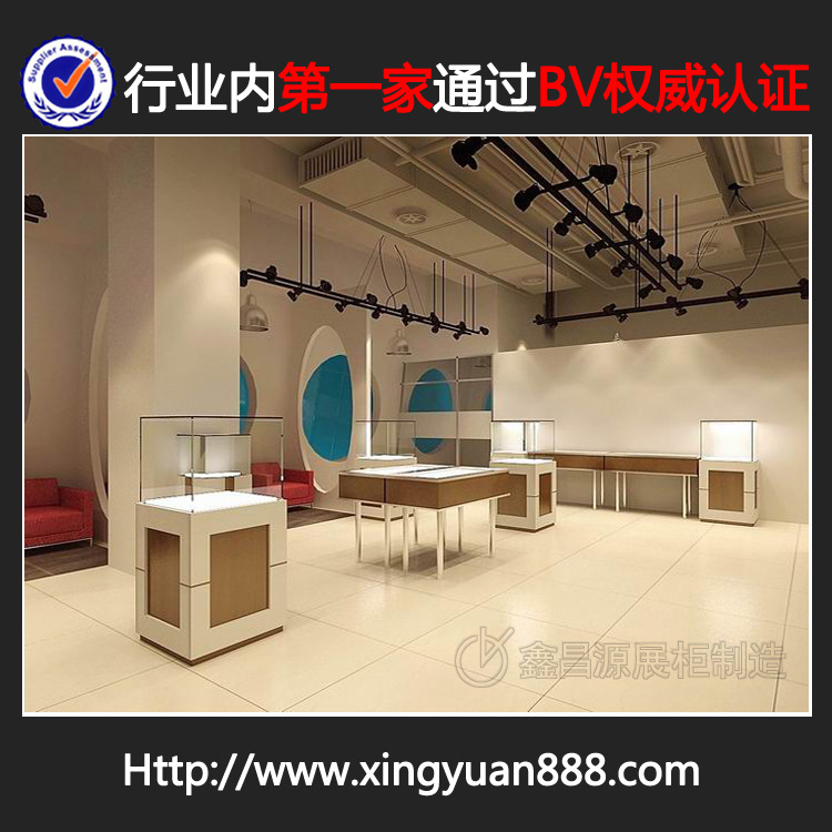 简约现代珠宝店装修珠宝展柜制作 珠宝店首饰展示柜 珠宝道具设计图片