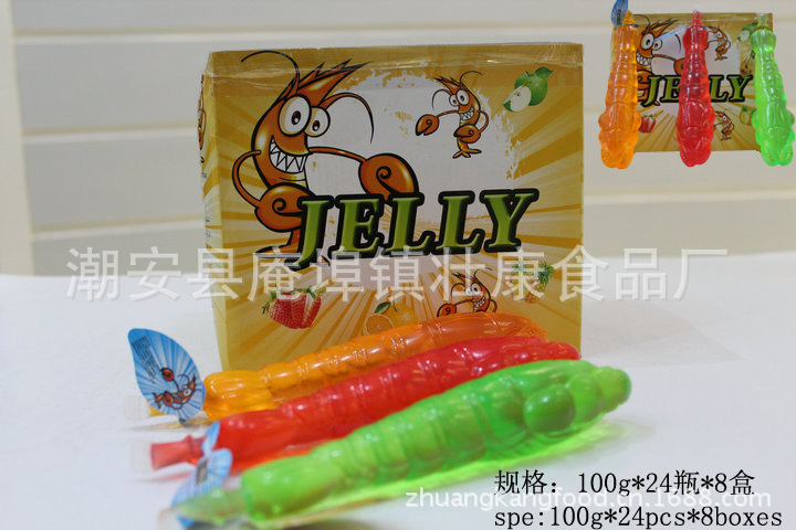 龙虾形状 软瓶 可吸果冻 外贸出口 jelly 食品加工厂