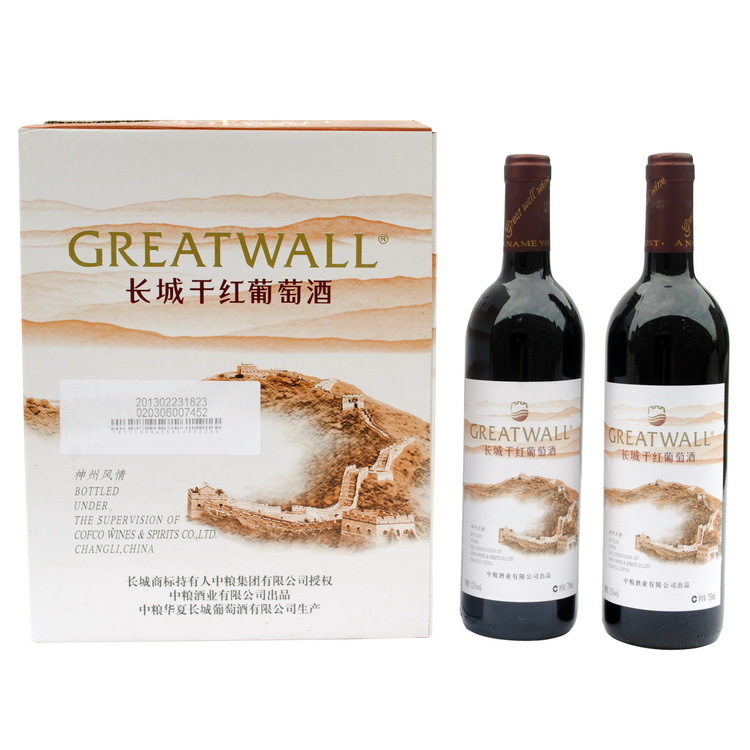 驰名商标 GREATWALL 神州风情 红酒 长城干