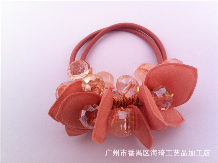 发圈发绳 韩版水晶镶钻珍珠爱心头花头绳 每个颜色60个起批