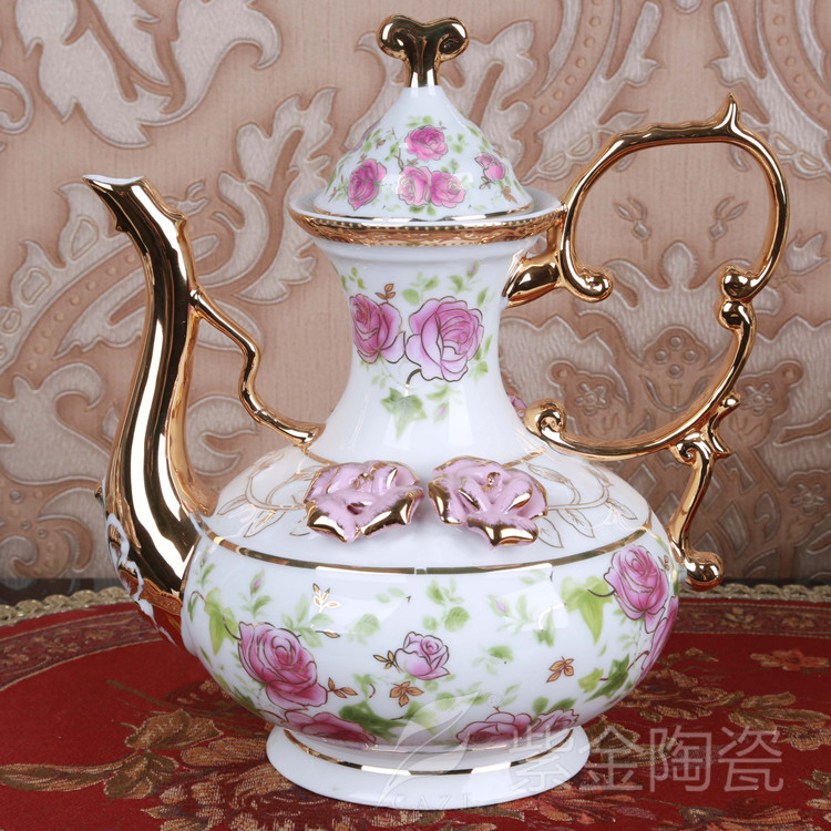 欧式茶具 咖啡具 奢华 出口陶瓷咖啡具茶具套装 创意玫瑰结婚礼物图片