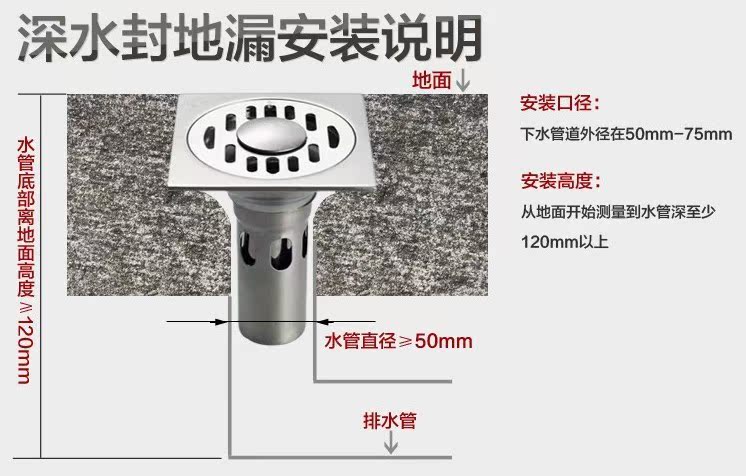 厂家直销 不锈钢2厘水封防臭地漏 自封防臭地漏 超重超厚地漏