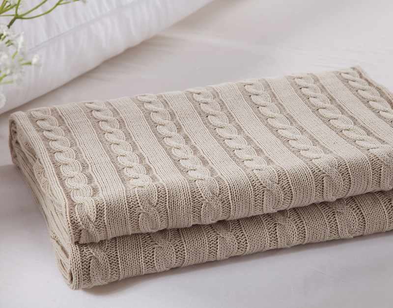 瑞景纺织外贸全棉针织毛线毯子 空调房沙发盖毯 婴儿标准