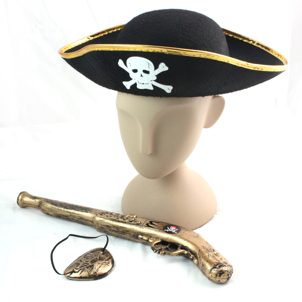 【海盗套装 海盗帽 玩具枪 眼罩 万圣节产品 圣