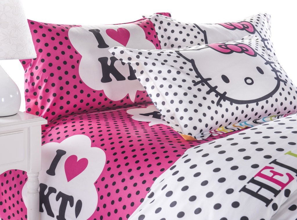 【【Hello Kitty】我爱kt 凯特猫四件套 全棉斜纹