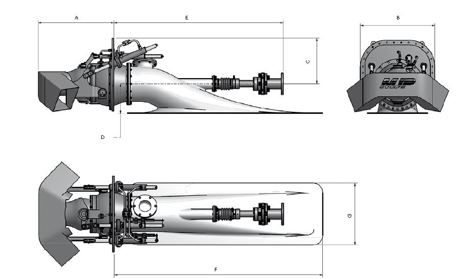 瑞典mjp游艇及船用drb系列1000-2500kw喷水推进器 drb550