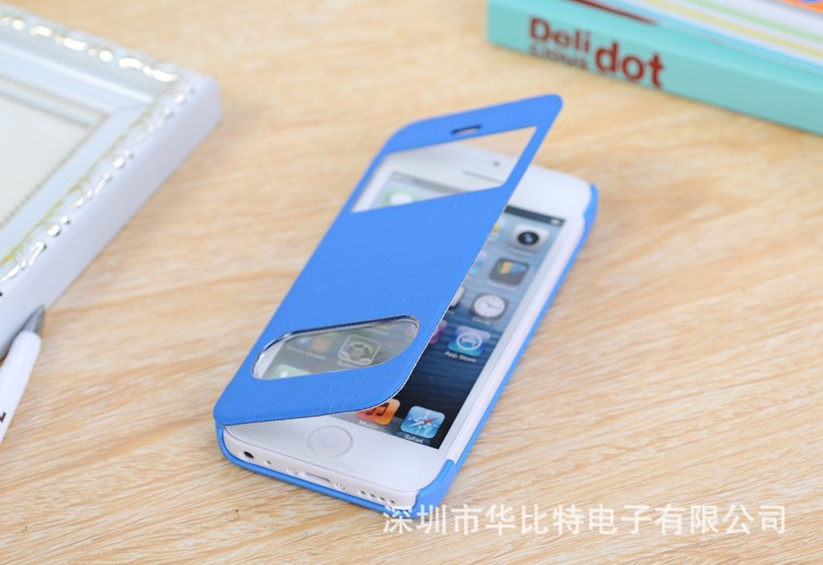 【双开窗接电话iphone5C手机套iphone5C皮套iphone上门v电话哪家好图片