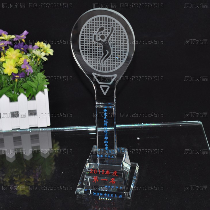 定做水晶奖杯 水晶奖牌 网球赛事比赛奖杯 庆典礼品 运动会纪念品图片