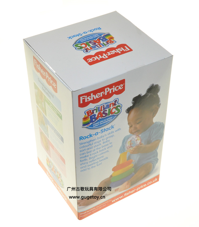 【彩色纸盒包装 费雪塑料层层叠积木 婴儿益智