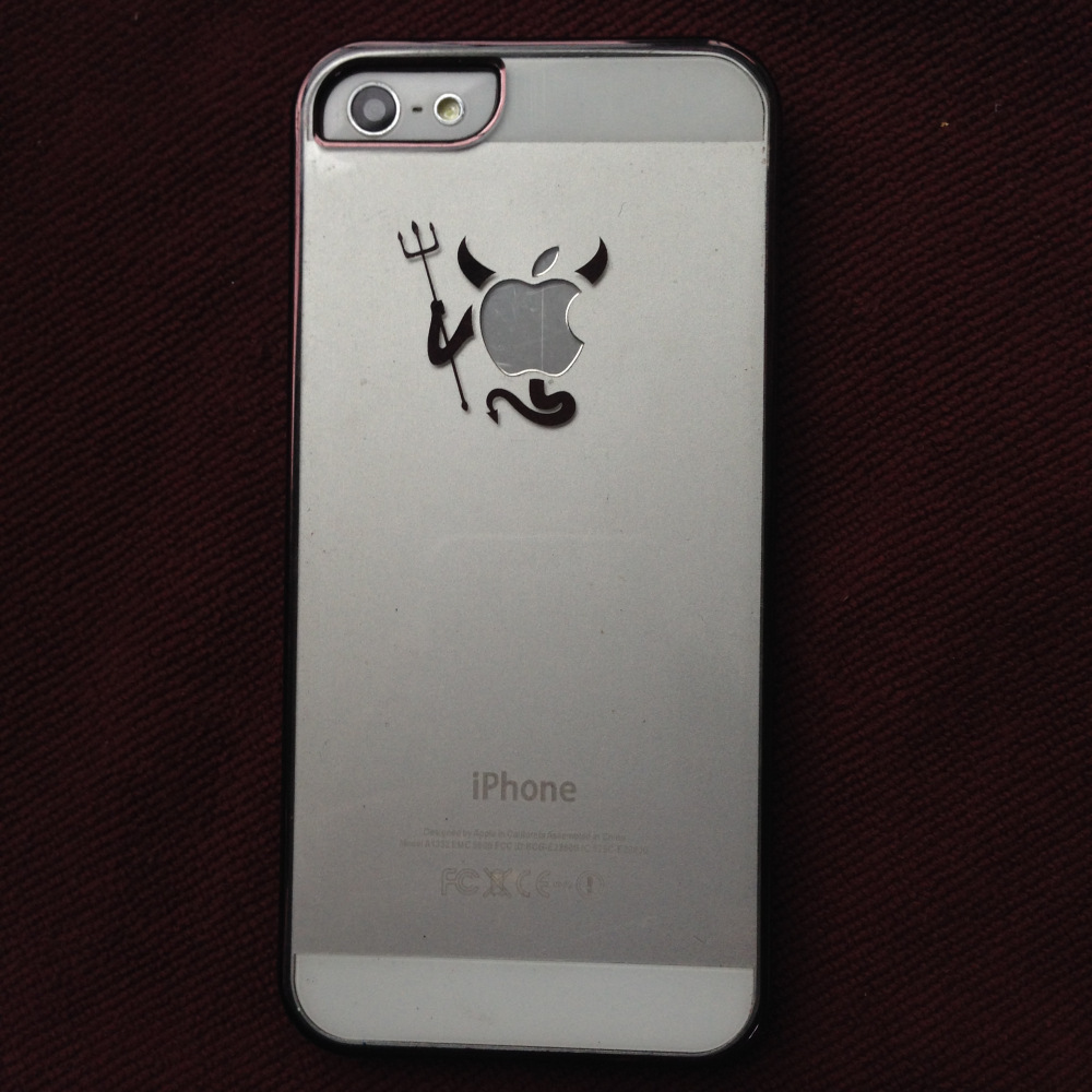 【苹果iphone5\/4S创意镭雕 小恶魔 手机壳 透明