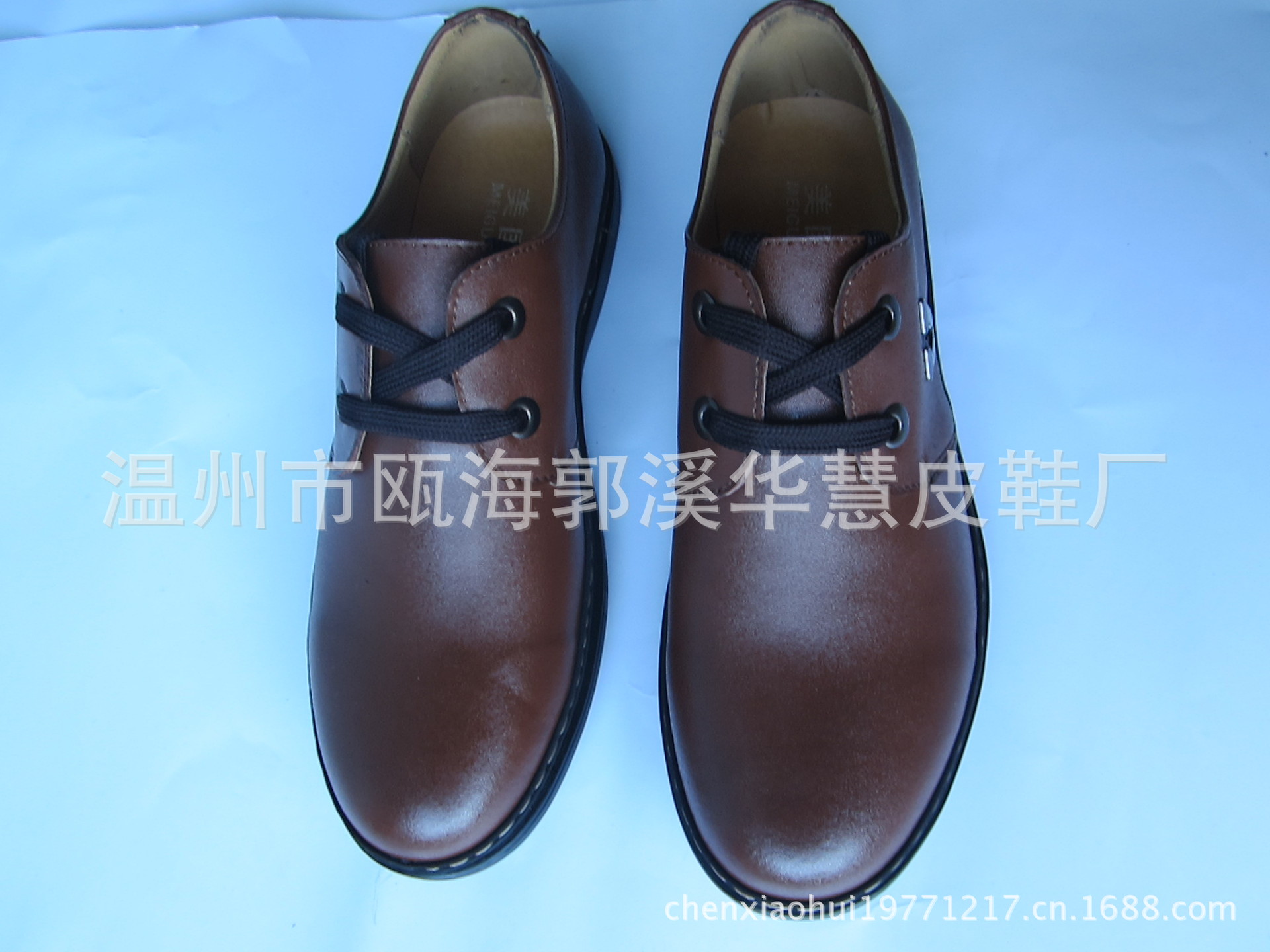温州皮鞋厂供应鞋底斗线 不开胶 耐磨 透气 休闲皮鞋批发