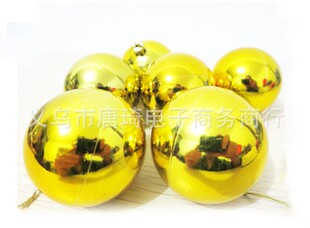 批发圣诞塑料球5CM 彩绘球 圣诞树挂件 舞台装饰品 大圣诞球金色