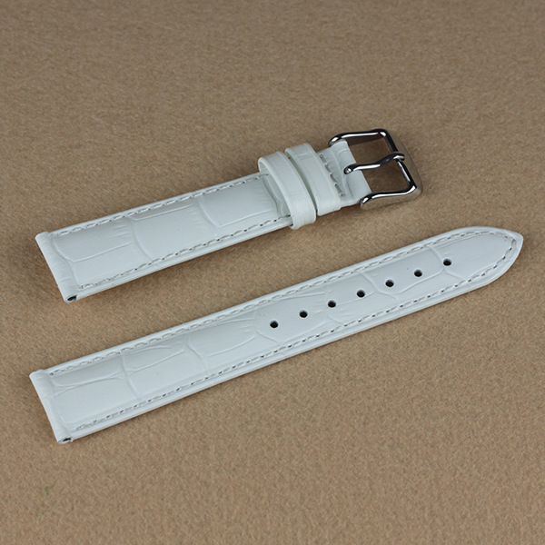 浪琴手表带 18mm白色浪琴真皮表带