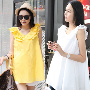 2015夏季新款孕妇裙韩版大码无袖娃娃领孕妇裙宽松孕妇上衣