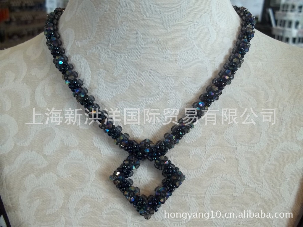 [厂家直销]串珠项链 珠编项坠 珠织吊坠 手工编织项链 珠编饰品