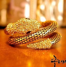 蛇手镯特价欧美复古宽夸张朋克水钻时尚多层满钻蛇形女手镯手环