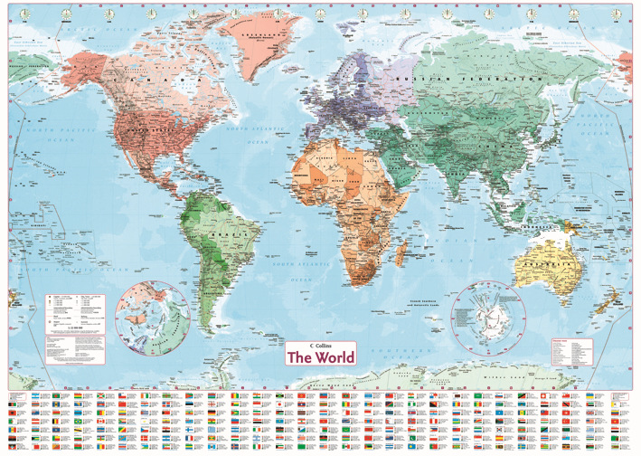 【2013最新世界英文非洲地图挂图 150*100cm