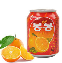 韩国进口饮料 韩国海太桔(橙)果粒果汁 238ml罐装全网最低批发
