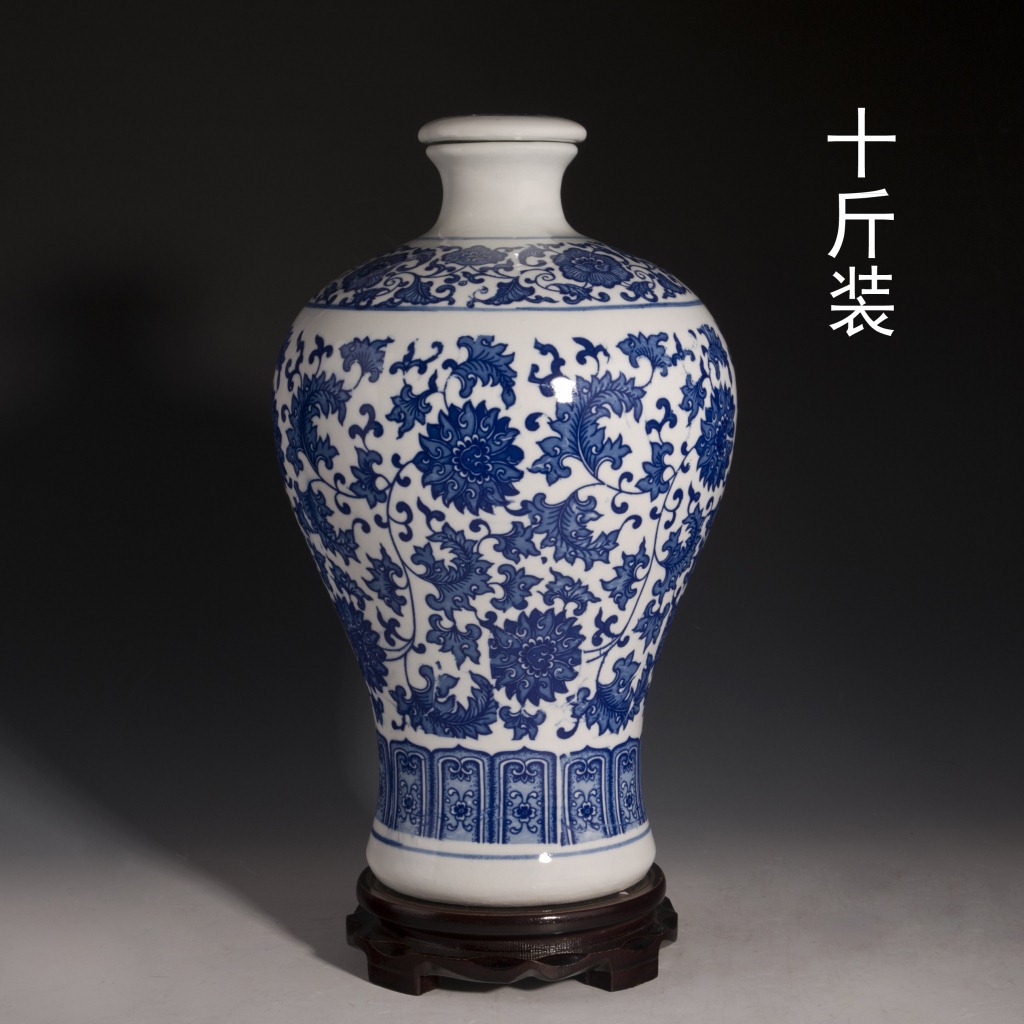 【新品上市景德镇青花陶瓷简历10斤求职酒坛密封ui设计师酒瓶图片