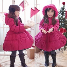 2013冬新款韩版冬款加厚蓬下摆圣诞公主棉服女童棉衣MM13152