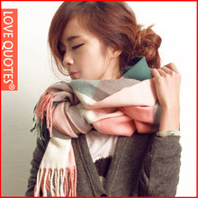 D019 批发2013新款韩国版经典彩色格子围巾 超大规格保暖围巾