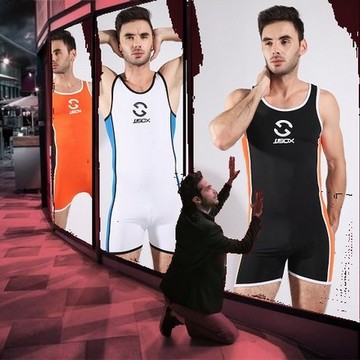 新款正品jjsox撞色男士平角连体衣时尚性感运动衣泳衣批发jj10