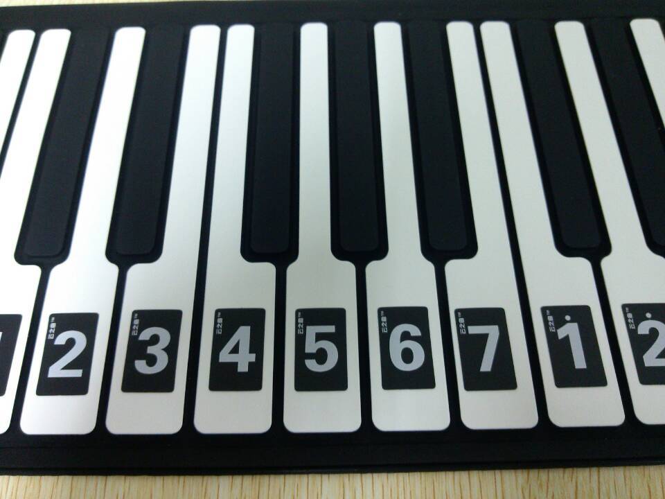 【手卷钢琴键盘贴 电子琴键盘贴纸 电子钢琴8