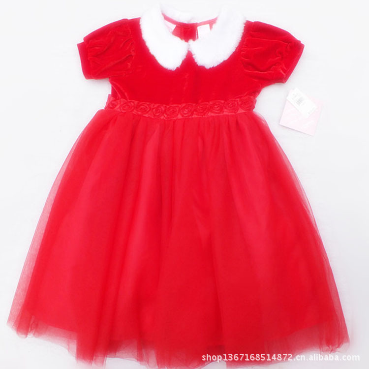 乔鑫服装厂家直销 儿童连衣裙 童裙红色公主裙