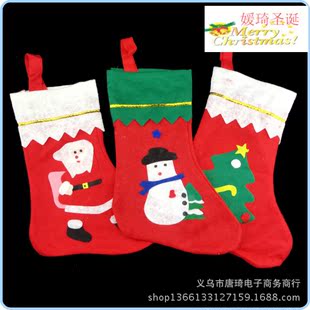 圣诞袜子 贴画 老人雪人袜 圣诞节日装饰品 圣诞礼品袋  厂家直销